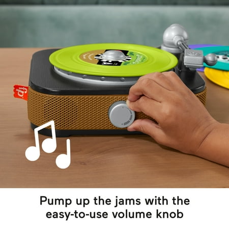 Fisher-Price Rockin? Record Player Musical Toy with Turntable & 5 Records for Toddler Pretend Play