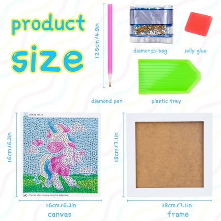 Toy Gifts for Girls Age 6 7 8 9: Crafts for Kids 7-12 Years Old Girls Painting Kit for Children Supplies Birthday Present Diamond Set Licorne Jouet Fille Peinture Diamant Enfant 6-9 Ans