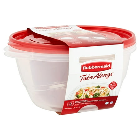Rubbermaid TakeAlongs Serving Bowl Food Storage Containers, 15.7 Cup, 2 Count