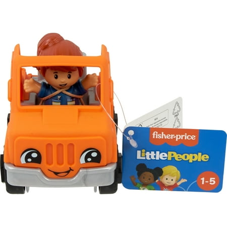 Fisher-Price Little People Help and Go Tow Truck & Figure Set for Toddlers, 2 Pieces