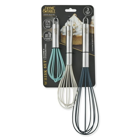 Thyme & Table 3-Piece Silicone Whisk Set, Multi Size