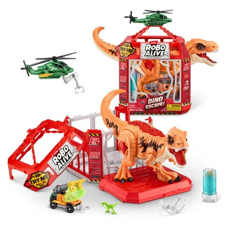 Robo Alive Dino Escape Series 1 by Zuru, Battery-Powered Robotic Light Up Child Toy