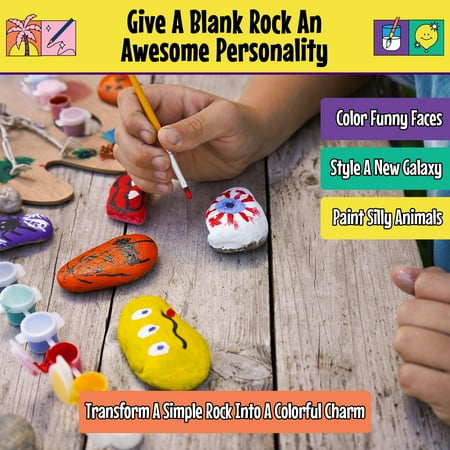 5-Minute Crafts Rock Painting Paint Kit Glow in the Dark Stone Coloring Arts and Crafts Kids Ages 6+