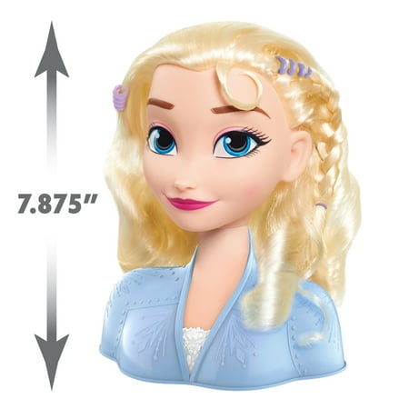 Disney Frozen 2 Elsa Styling Head, 17-Pieces Include Wear and Share Accessories, Blonde, Hair Styling for Kids, Kids Toys for Ages 3 up