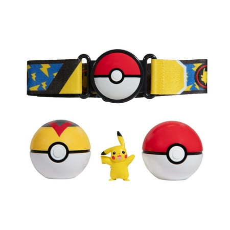 Pok?mon Clip ?N? Go Belt Set - 2 inch Pikachu Battle Figure Plus Pok? and Level Ball Accessories