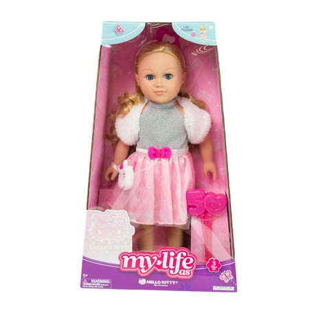 My Life As Poseable Hello Kitty 18" Doll, Blonde Hair, Blue Eyes, 50th Anniversary Edition