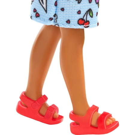 Barbie Chelsea Doll, Small Doll Wearing Removable Blue Dress with Brown Hair & Green Eyes