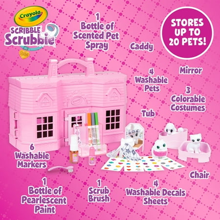 Crayola Scribble Scrubbie Pets Super Salon, Creative Toys for Kids, Coloring Gifts for Girls & Boys, Arts and Crafts, Ages 3+