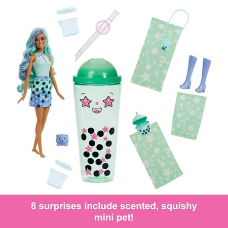 Barbie Pop Reveal Boba Tea Series Fashion Doll & Accessories Set with 8 Surprises (Styles May Vary)
