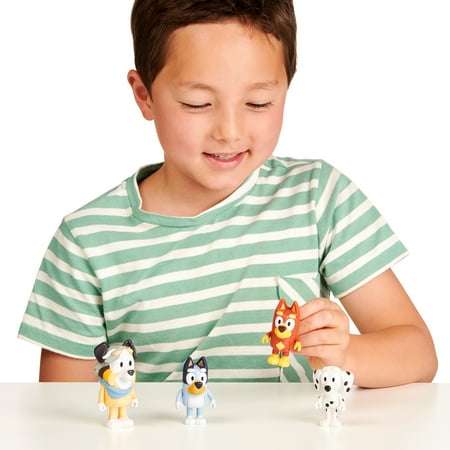 Bluey School Figure 4-Pack, with Calypso, Bluey, Chloe, Rusty Ages 3+, Toddler Toy