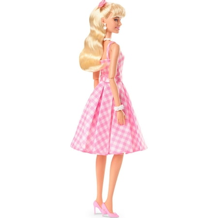 Barbie The Movie Collectible Doll, Margot Robbie as Barbie in Pink Gingham Dress, Toy for 3 Years and Up