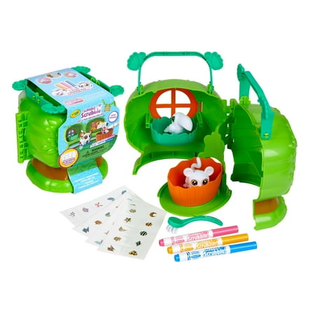 Crayola Scribble Scrubbie Pets Safari Treehouse Toy Set, Coloring Gift for Kids, Jungle Arts & Crafts