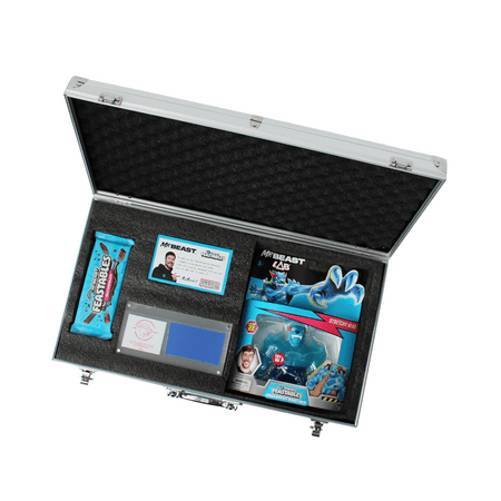 Feastables MrBeast Collector Edition Briefcase with Feastables Chocolate and Beast Lab Toy, 6 Pieces