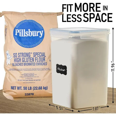 8.5L/287Oz Extra Large Airtight Food Storage Containers, 2 PACK Rice Flour Sugar Baking Supply Containers W/Lids, Airtight Pantry Containers for Kitchen Storage and Organization