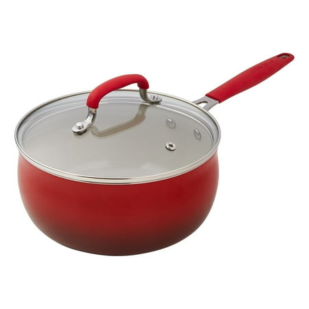 The Pioneer Woman Ceramic Classic 25 Piece Nonstick Aluminum Cookware Set, Silicone and Stainless Steel, Red