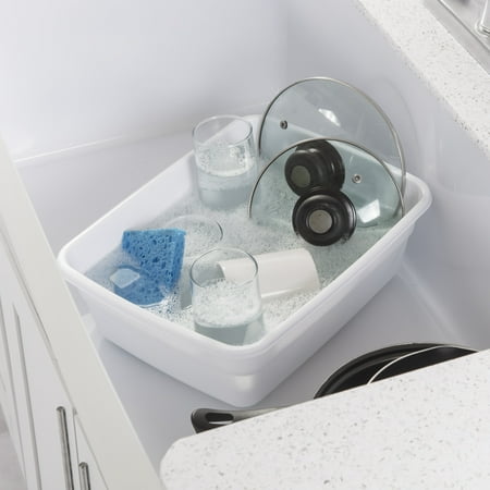 Sterilite 8 Qt. Dishpan, Multi-Purpose Plastic Wash Tub, Kitchen, Sink, White