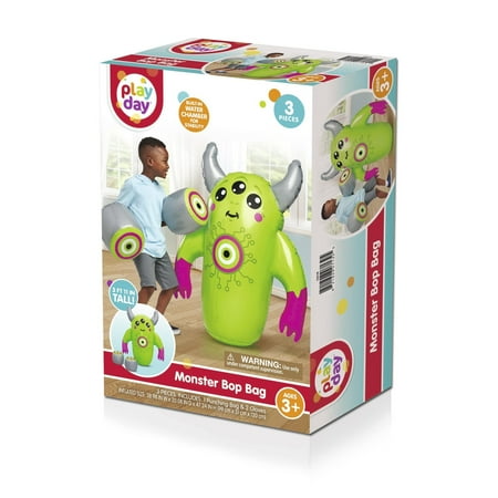 Play Day Kids Monster Inflatable Bop Bag with Boxing Gloves