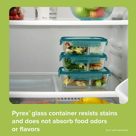 Snapware Meal Box 4-Cup Divided Glass Storage Container with Lid