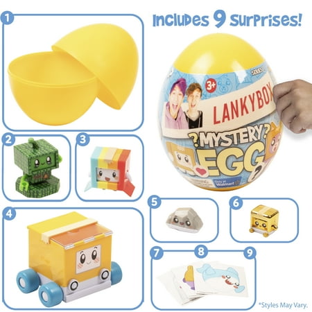 Lankybox Mystery Surprise Medium Egg Official Merchandise Ages 3 and Up WIth Figures, Vehicle, and Stickers