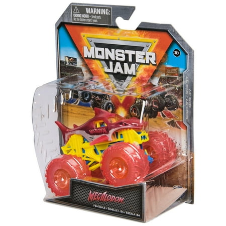 Monster Jam, Official Megalodon Monster Truck, Die-Cast Vehicle, 1:64 Scale, Kids Toys for Boys Ages 3 and up