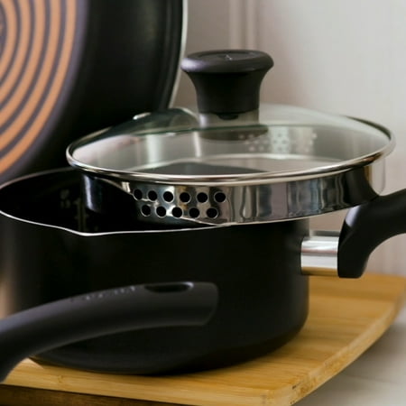 T-fal Comfort Titanium Nonstick Cookware, 14 piece Set, Black