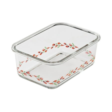 The Pioneer Woman Painted Meadow 4 Pieces 4 Cup Rectangle Glass Food Storage Containers with Tritan Lid. Set of 2