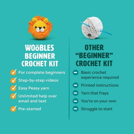 The Woobles Beginner Crochet Amigurumi Kits - Howard the Yeti
