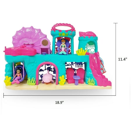 Kid Connection Mermaid Palace Play Set with Lights and Sounds, 46 Pieces, Toddler Toys