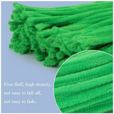 100 Pieces Pipe Cleaners Chenille Stem, Solid Color Pipe Cleaners Set for Pipe Cleaners DIY Arts Crafts Decorations, Chenille Stems Pipe Cleaners (Fruit Green), Green