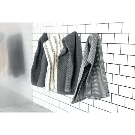 Thyme & Table Kitchen Towels, Gray and White, 4 Pack Set