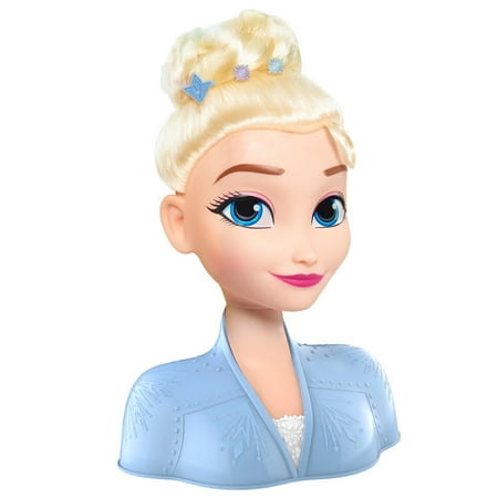 Disney Frozen 2 Elsa Styling Head, 17-Pieces Include Wear and Share Accessories, Blonde, Hair Styling for Kids, Kids Toys for Ages 3 up