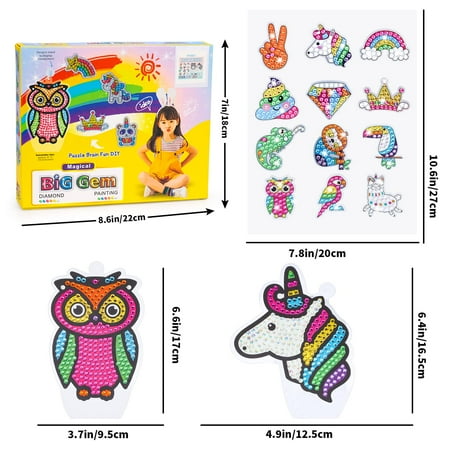 Gifts for 4 5 6 7 8 9 Year Old Girl Painting Kit Unicorn Girls Toys Age 5 6 7 8 Craft Kits for Kids 6-9 Birthday Gift for Girl Gem Stickers for Children Presents for 5-10 Year Old Girls, Other
