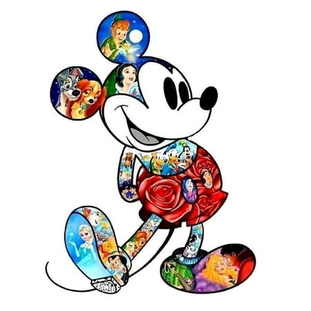 Mickey Mouse Diamond Art DIY 5D Diamond Painting Kits for Adults and Kids Full Drill Arts Craft by Number Kits for Beginner Home Decoration 12x16 inch