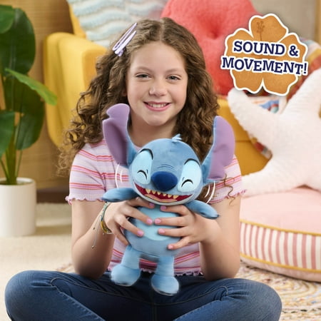 Disney Stitch Crack Me Up Stitch 11-inch Plush with Sounds and Motion, Wiggles, Giggles, and Laughs