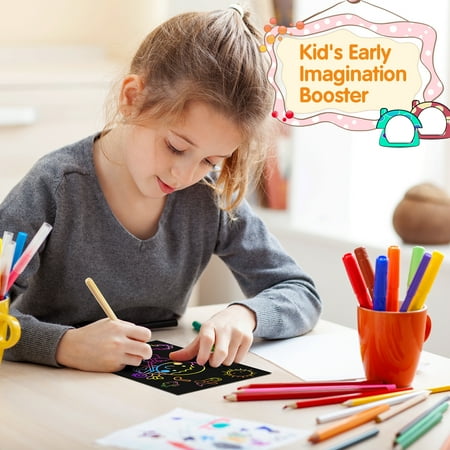 Swtroom Rainbow Magic Scratch Art Craft Kit, 107 Piece