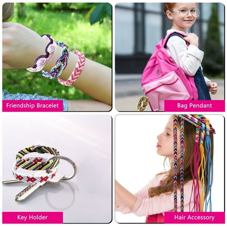 Syenll Braiding Bracelet Kit, Friendship Making Kit with Bracelets Maker, DIY Arts and Crafts Toy for 8-12 Year Old Girls