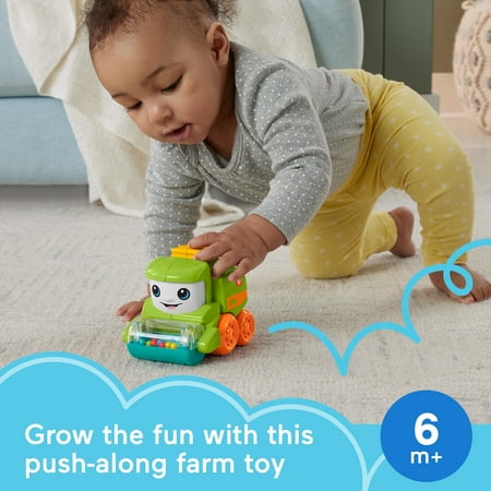 Fisher-Price Rollin? Tractor Push-Along Toy Vehicle for Infants with Fine Motor Activities