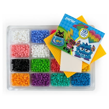 Perler 4,000 Bead Tray With Idea Book and Pegboard, Ages 6 and Up, 4003 Pieces, Kid and Adult Craft Kit