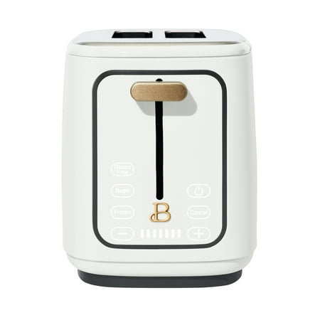 Beautiful 2 Slice Toaster with Touch-Activated Display, White Icing by Drew Barrymore, White