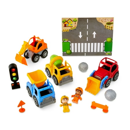 Kid Connection Construction Vehicles Play Set, 12 Pieces
