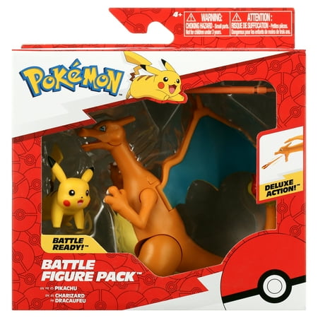 Pok?mon Battle Figure 2 Pack - Features 4.5-inch Charizard and 2-inch Pikachu Battle Figures