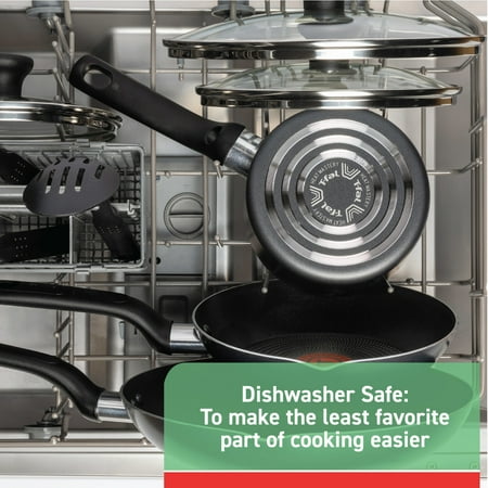 T-fal Easy Care 12-Piece Non-Stick Cookware Set, Pots and Pans, GreyGray,