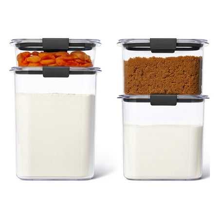 Rubbermaid Brilliance Tritan Airtight Pantry Food Storage 8-Pc Set, 2.8 Qt, Dishwasher Safe