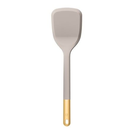 Beautiful 6-Piece Silicone Tool Set with Ceramic Crock, Porcini Taupe by Drew Barrymore