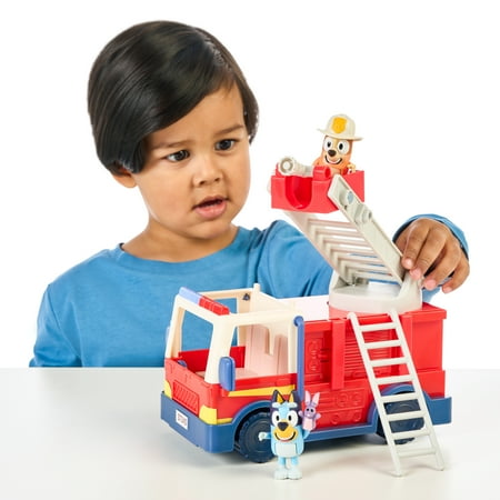 Bluey Fire Truck with Bluey Exclusive Firefighter Bingo and Bob Bilby, Ages 3+
