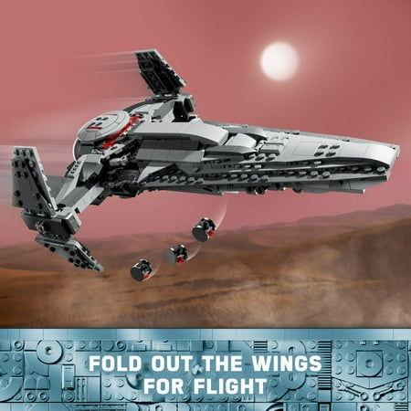 LEGO Star Wars: The Phantom Menace Darth Maul?s Sith Infiltrator Starship Toy, Includes Qui-Gon Jinn, Darth Maul, Anakin Skywalker, and Exclusive 25th Anniversary Saw Gerrera Minifigure, 75383