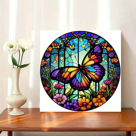 Butterfly 5D Diamond Painting Kits For Adults - Butterfly Flowers DIY Diamond Art Kits Full Drill Diamond Dots Paintings With Diamonds Gem Art And Crafts Home Decor 12x12inch