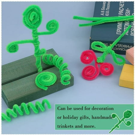 100 Pieces Pipe Cleaners Chenille Stem, Solid Color Pipe Cleaners Set for Pipe Cleaners DIY Arts Crafts Decorations, Chenille Stems Pipe Cleaners (Fruit Green), Green