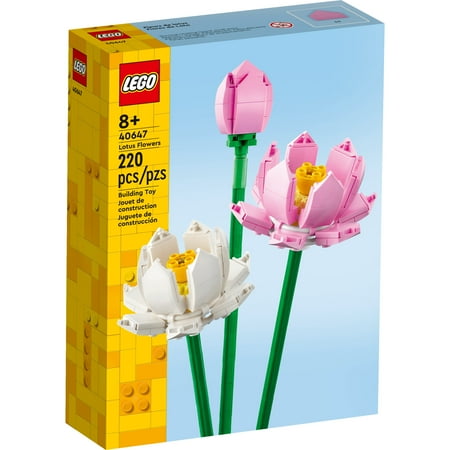 LEGO Lotus Flowers Building Kit, Artificial Flowers for Decoration, Family Gift Idea, Aesthetic Room D?cor for Kids, Building Toy for Girls and Boys Ages 8 and Up, 40647
