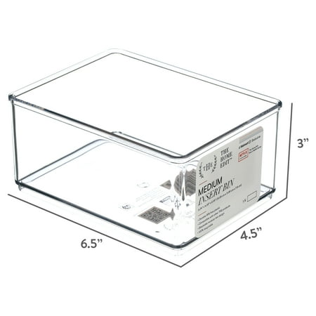 The Home Edit Medium Clear Storage Bin Organizer Insert, 1 Piece, 6.24" x 2.95" x 4.68"